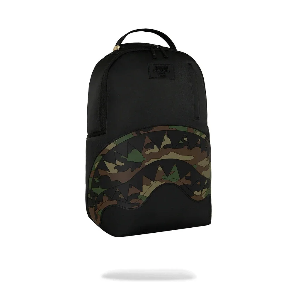 Sprayground Shark Central: Ghost Mode Backpack Unisex Black Camo Outdoor SPR297